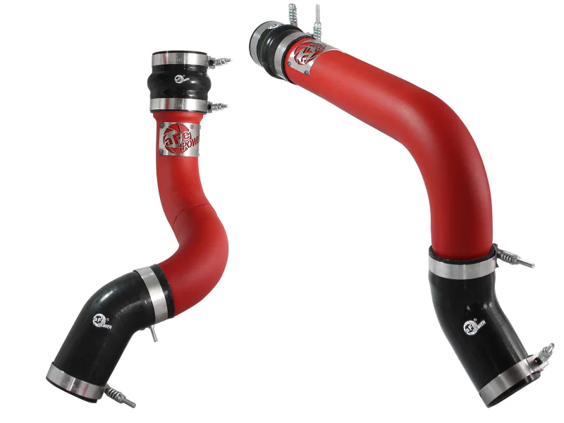aFe 46-20134-R, BladeRunner 3in Red Intercooler Tubes Hot & Cold Side Kit for 13-14 Dodge RAM Diesel 6.7L (td)