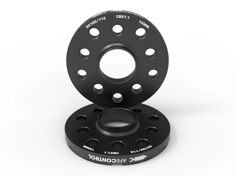 aFe 610-611002-B, CONTROL Billet Aluminum Wheel Spacers 5x100/112 CB57.1 15mm - Volkswagen/Audi