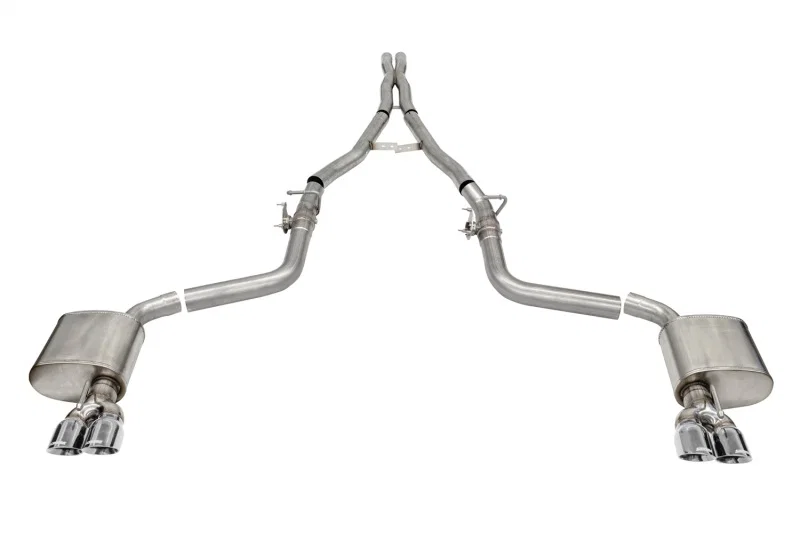 CORSA Performance 21070, 15-23 Challenger SRT/Hellcat/Demon/Redeye 2.75in Valved CB DR Exit w/ Twin 3.5in Pol Pro Tips