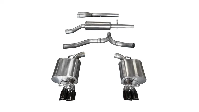 CORSA Performance 14474BLK, 11-14 Dodge Charger SXT 2.5in Sport Cat-Back Dual Rear Exit w/ Twin 3.0in Black Tips