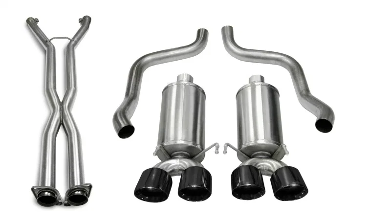 CORSA Performance 14469CB6BLK, 06-08 Chevrolet Corvette C6 (A/T) 2.5in Xtreme Cat-Back Exhaust - 3.5in Black Twin Tips