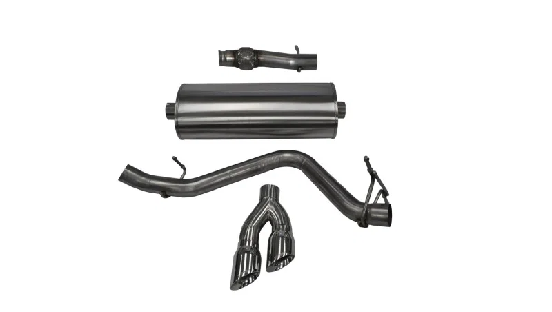 CORSA Performance 14871, 14-19 GMC Sierra/Chevy Silv 1500 Reg. Cab/Std. Bed 5.3L V8 Polished Single Side CB Exhaust