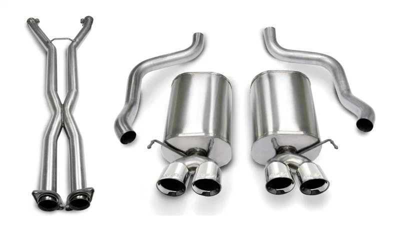 CORSA Performance 14169CB6, 06-08 Chevrolet Corvette C6 (A/T) 2.5in Sport Cat-Back Exhaust - 3.5in Black Twin Tips