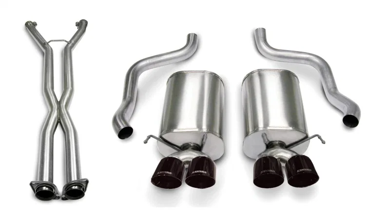 CORSA Performance 14169CB4BLK, 07-08 Corvette 2.5in. Sport Series Cat-Back Dual Rear Exit with Twin 3.5in. BLK PVD Tips