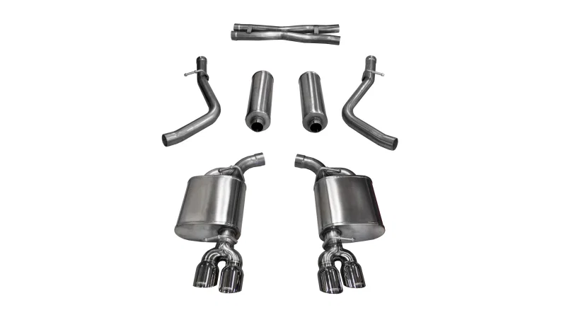 CORSA Performance 14985, 15-16 Dodge Challenger Xtreme Cat-Back Dual Rear Exit with Twin 3.5in Polished Pro-Series Tips