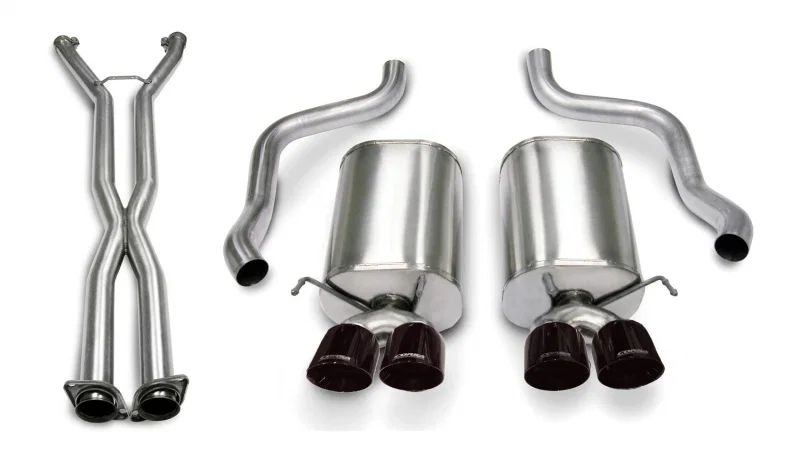 CORSA Performance 14169CB6BLK, 06-08 Corvette C6 Sport Cat-Back Dual Rear Exit w/ 3.5in Black PVD Tips