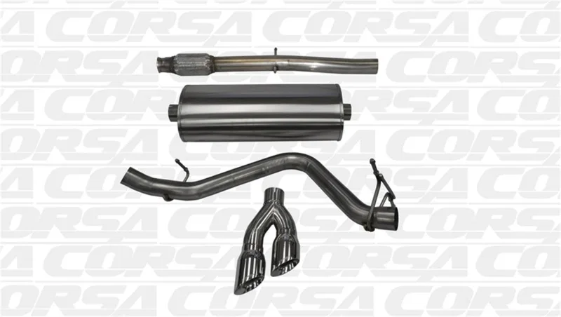 CORSA Performance 14874, 14-19 GMC Sierra/Chevy Silv 1500 Crew Cab/Std. Bed 5.3L V8 Polished Single Side