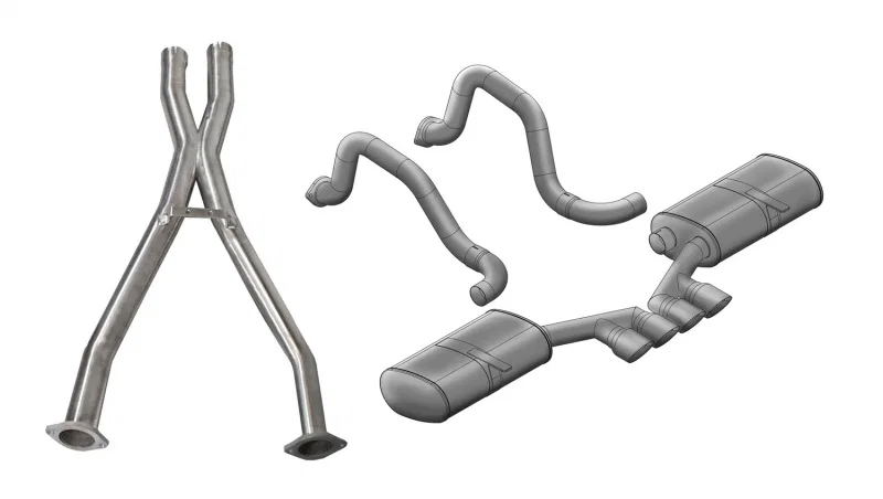 CORSA Performance 14139CB, 97-04 Chevrolet Corvette (C5) 2.5in Sport Cat-Back Exhaust - 3.5in Tigershark Tips