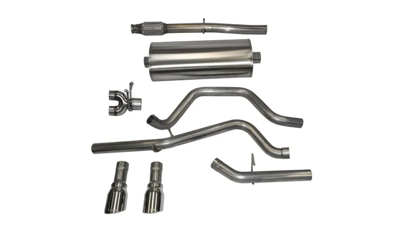 CORSA Performance 14870, 14-19 GMC Sierra/Chevy Silv 1500 Crew Cab/Std. Bed 5.3L V8 Polished Sport Dual Rear CB Exhaust