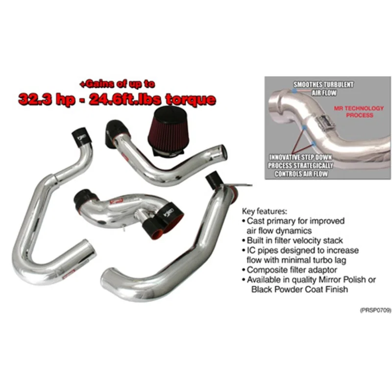 Injen SP1898BLK, 03-06 Evo 8/9/MR Cast Aluminum Intake System w/ Full Intercooler Piping Black Short Ram Intake