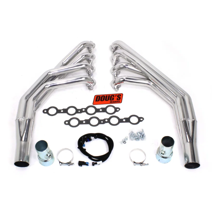 Long Tube Header 75-81 GM F Body 4.8-6.2L LS Engine Swap 1 7/8" Primary 3" Collector Silver Ceramic Coated
