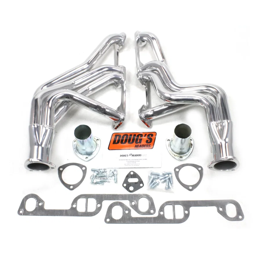 Doug's Headers D569, Long Tube Header 67-69 Firebird 326-455 1 3/4" Primary 3" Collector Silver Ceramic Coated