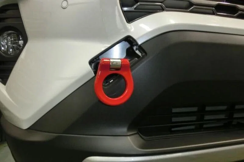 Cusco 1C4 017 F, 2019+ Toyota RAV4 (XA5 - 5th Gen) Steel Folding Type Tow Hook Front Only - Red