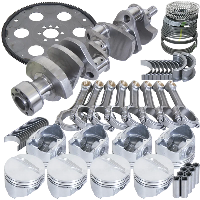 Eagle B13055L03053, Chevy 350 1Pc 3.750in Crank 5.700in I-Beam Rods 4.030in Pistons 153 Tooth FP Balanced Assembly