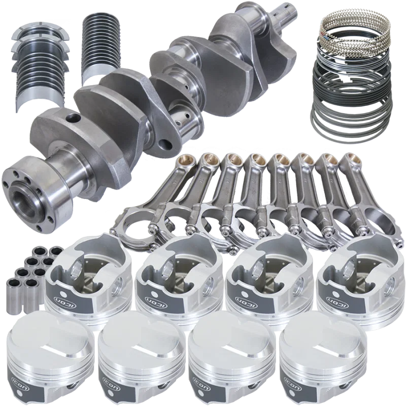 Eagle 18326L100, Chevy 454 1Pc 4.000in Crank 6.135in I-Beam Rods 43cc Dome 4.350in Pistons Rotating Assembly