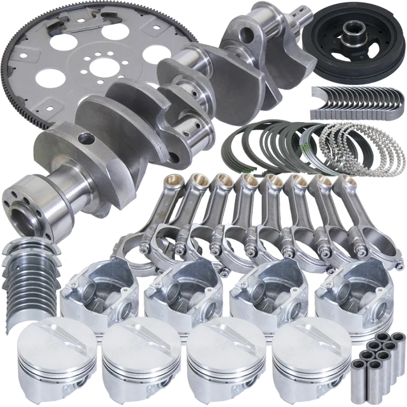 Eagle B13005L04068, Chevy 350 1Pc 3.750in Crank 5.700in I-Beam Rods 4.040in Pistons 168 Tooth FP Balanced Assembly