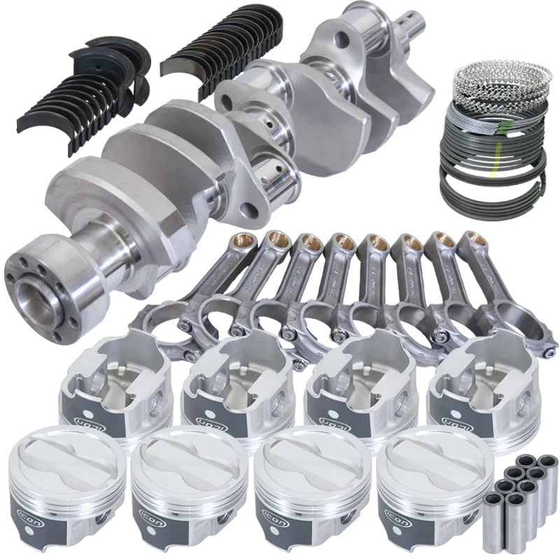 Eagle 62304L040, Chevy LT1 350 1Pc 3.750in Crank 5.700in I-Beam Rods -18cc 4.040in Pistons Rotating Assembly