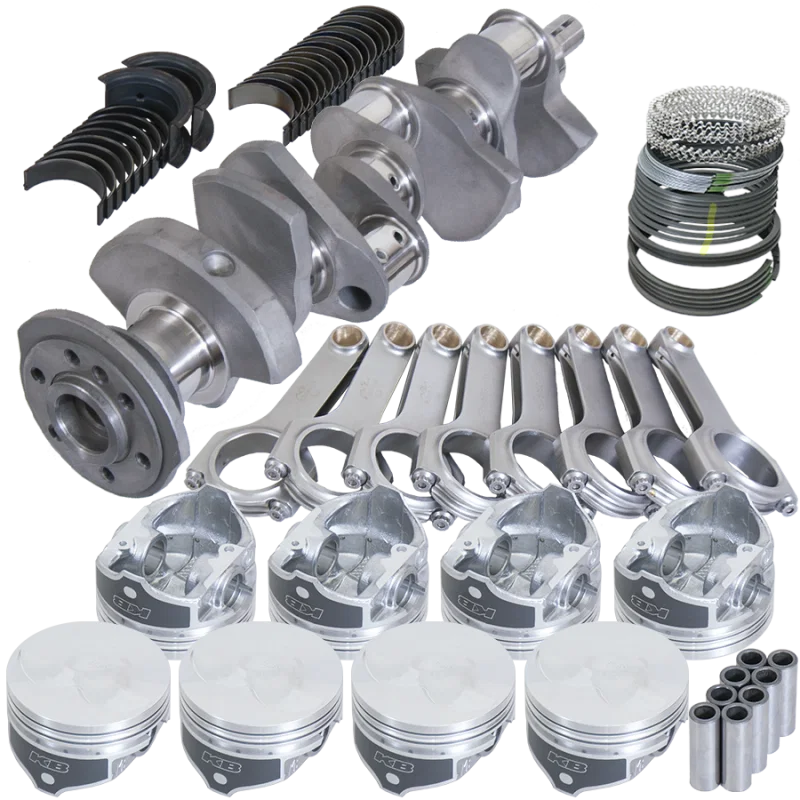 Eagle 12311060, Chevy 350 3.480in Crank 6.000in H-Beam -3.7cc Flat Top 4.060in Pistons Rotating Assembly