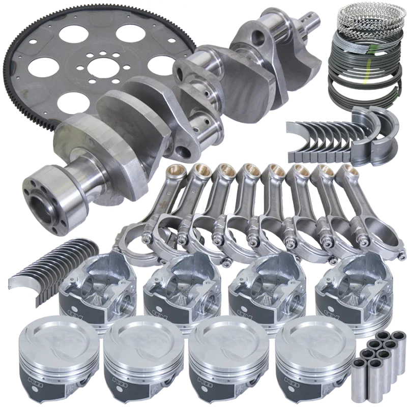Eagle B13054L06053, Chevy 350 1Pc 3.750in Crank 5.700in I-Beam Rod 4.060in Pistons 153 Tooth FP Balanced Assembly