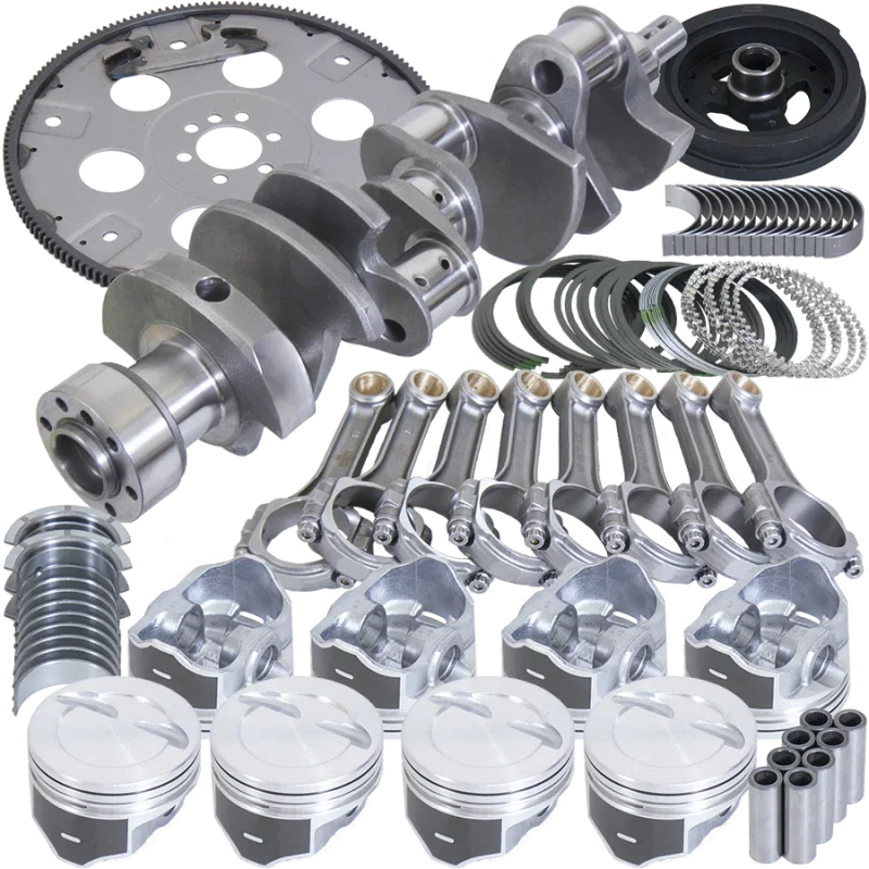 Eagle B13404L04068, Chevy 350 1Pc 3.750in Crank 5.700in I-Beam Rods 4.040in Pistons 168 Tooth FP Balanced Assembly