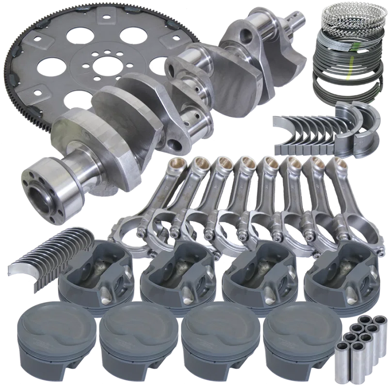 Eagle B13052L03068, Chevy 350 1Pc 3.750in Crank 6.000in I-Beam Rod 4.030in Pistons 168 Tooth FP Balanced Assembly