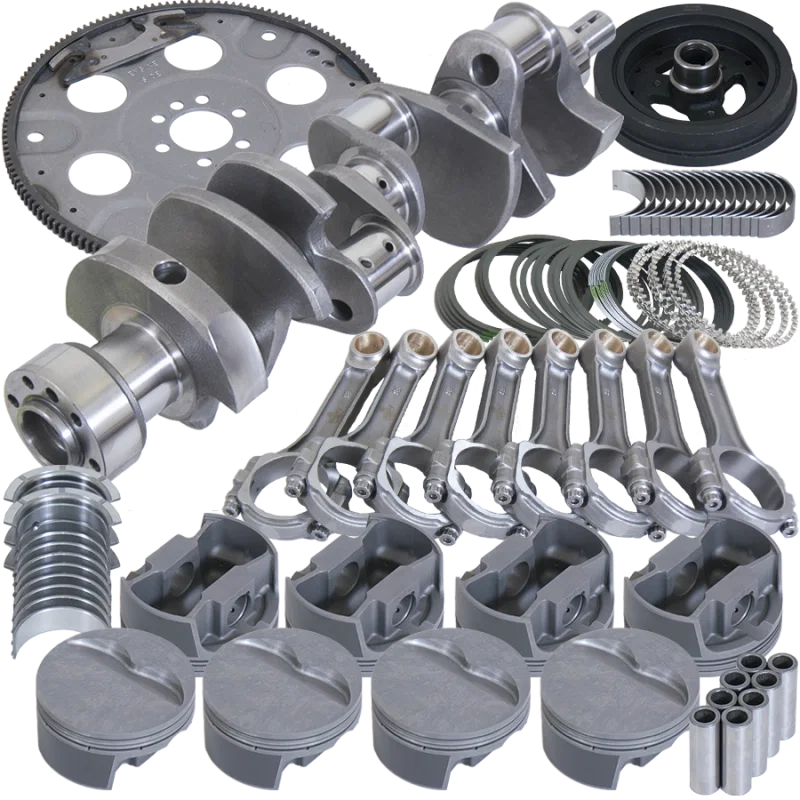 Eagle B13001L04068, Chevy 350 1Pc 3.750in Crank 5.700in I-Beam Rod 4.040in Pistons 168 Tooth FP Balanced Assembly