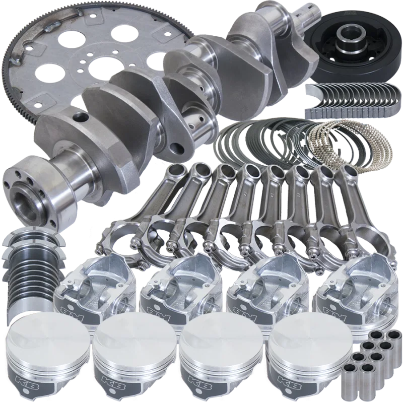 Eagle B18021L030, Chevy 454 1Pc 4.250in Crank 6.385in I-Beam Rod -3cc Flat Top 4.280in Pistons Balanced Assembly