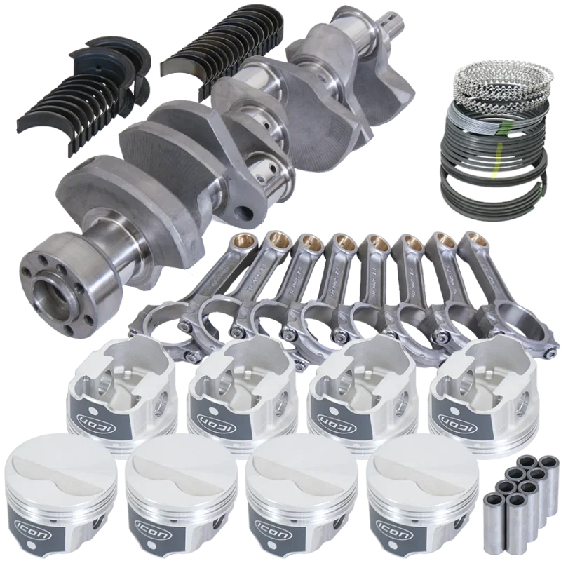 Eagle 62302L000, Chevy LT1 350 1Pc 3.480in Crank 5.700in I-Beam Rods -3.7cc 4.000in Pistons Rotating Assembly