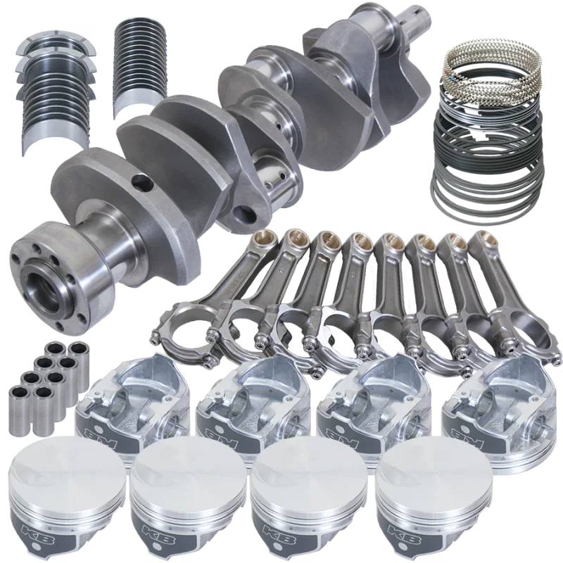 Eagle 18021L000, Chevy 454 1Pc 4.250in Crank 6.385in I-Beam Rod -3cc Flat Top 4.250in Pistons Rotating Assembly