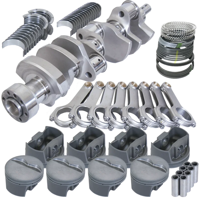 Eagle B12108060, Chevy 350 1Pc 3.750in Crank 5.700in H-Beam -5cc Flat Top 4.060in Pistons Balanced Assembly