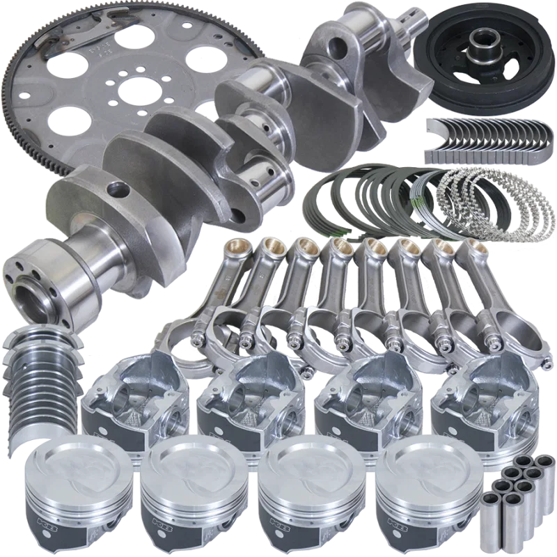 Eagle B13004L04053, Chevy 350 1Pc 3.750in Crank 5.700in I-Beam Rod 4.040in Pistons 153 Tooth FP Balanced Assembly