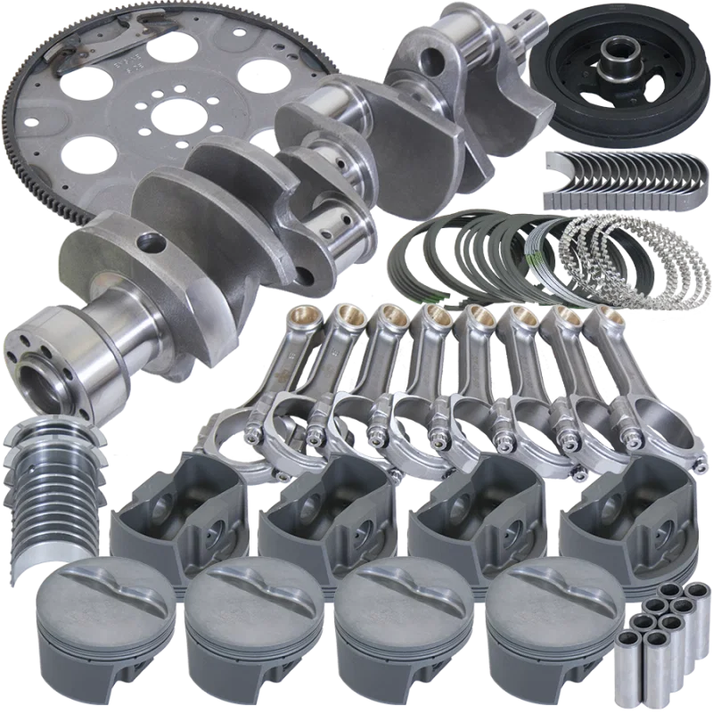 Eagle B13006L04053, Chevy 350 1Pc 3.750in Crank 5.700in I-Beam Rods 4.040in Pistons 153 Tooth FP Balanced Assembly