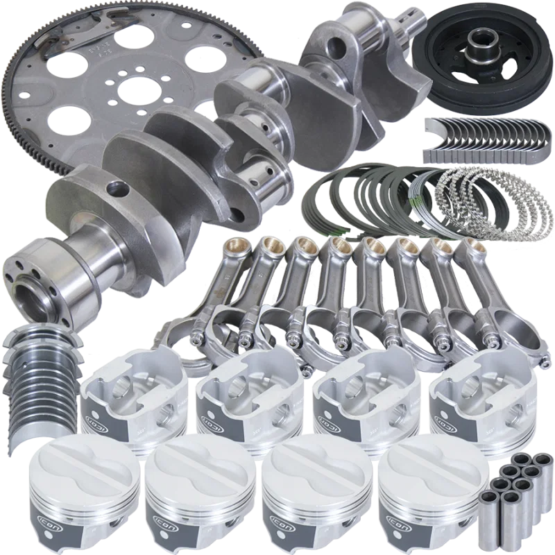 Eagle B13009L06053, Chevy 350 1Pc 3.750in Crank 5.700in I-Beam Rod 4.060in Pistons 153 Tooth FP Balanced Assembly