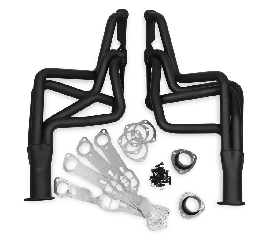 Long Tube Header - Black Paint for Pontiac