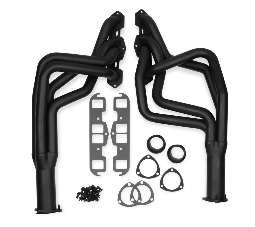Long Tube Header - Black Paint for Oldsmobile