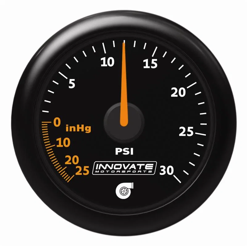 Innovate Motorsports 3908, MTX Analog 30 PSI Vacuum/Boost Gauge Kit - Black Faceplate