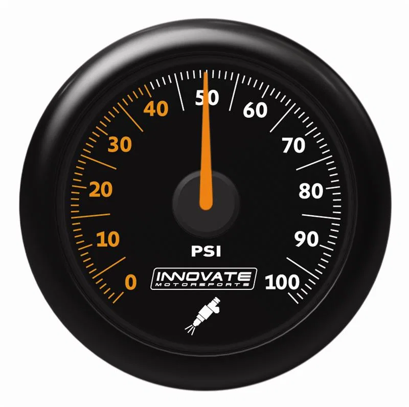 Innovate Motorsports 3863, MTX Analog Fuel Pressure 0-100psi Gauge Kit - Black Dial