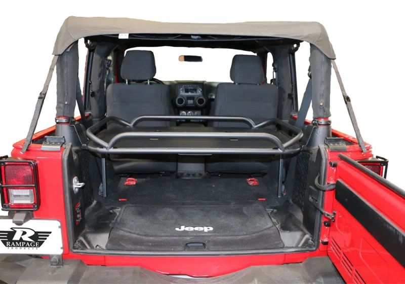 Rampage 86624, 2007-2018 Jeep Wrangler(JK) Rear Sport Rack - Black