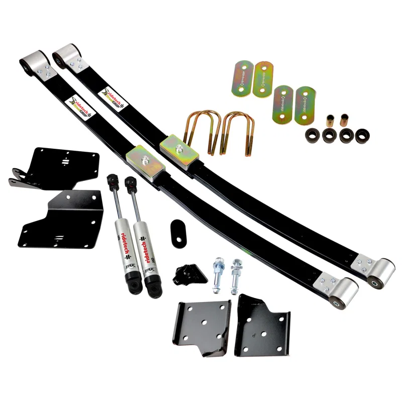 Ridetech 12094810, 64-66 Ford Mustang Composite Leaf Springs w/ HQ Shocks - 2in Drop - Rear