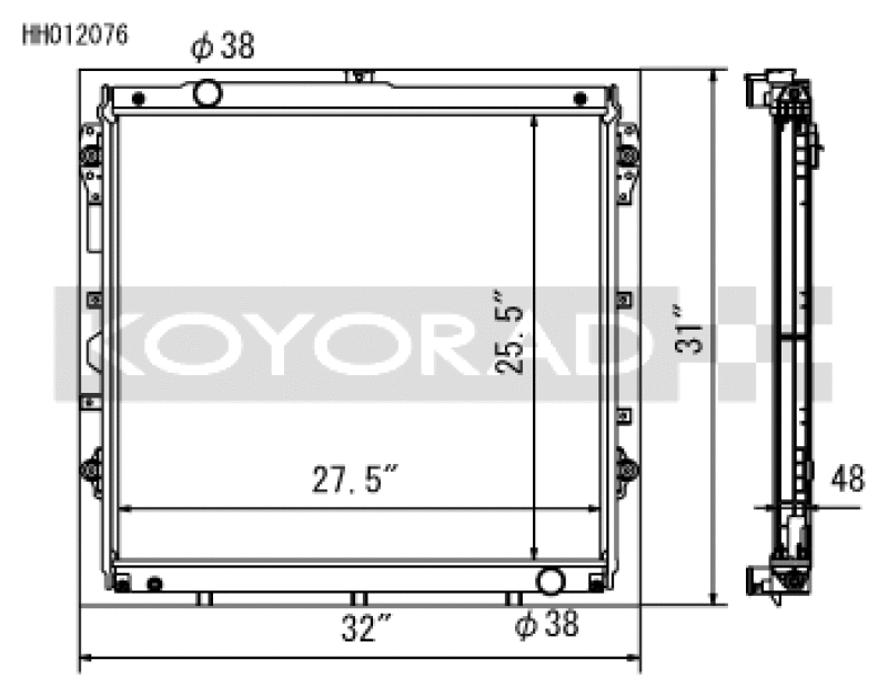 Koyo HH012076, Toyota 10-13 Tundra 4.6L/07-13 Tundra 5.7L V8 (AT) Racing Radiator *Requires SK-C13*