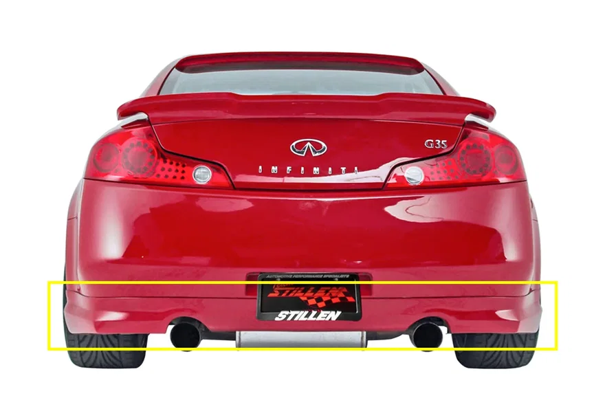 Stillen 103618, Infiniti G35 Rear Valance Unpainted For 2003-2007 Infiniti G35 Coupe Stillen