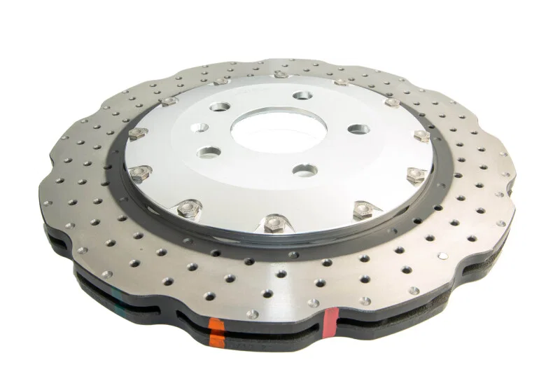 DBA DBA52841WSLVXD, 13-16 Audi RS5 (w/Scalloped edge Iron Discs) Rear 5000 Series Drilled Wavy Rotor w/Silver Hat
