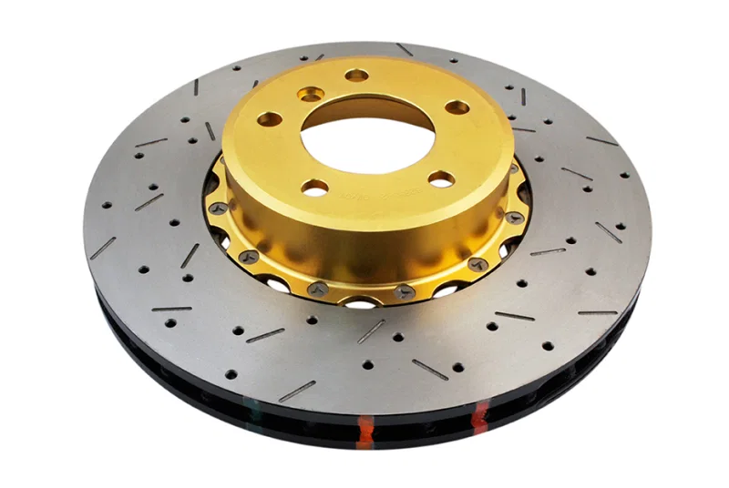 DBA DBA52858GLDXS, 09-15 BMW 335d Front 5000 Series Drilled & Slotted Rotor w/Gold Hat