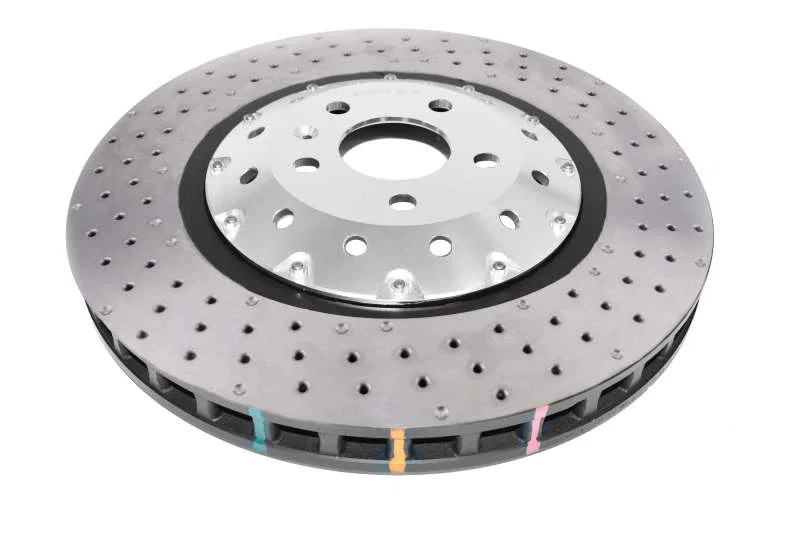 DBA DBA53004SLVXD, 06-17 Audi RS3 8V Sedan 5000 Fully Assembled 2-Pc Clear Anodized Hat T3 Drilled/Dimpled Rotor