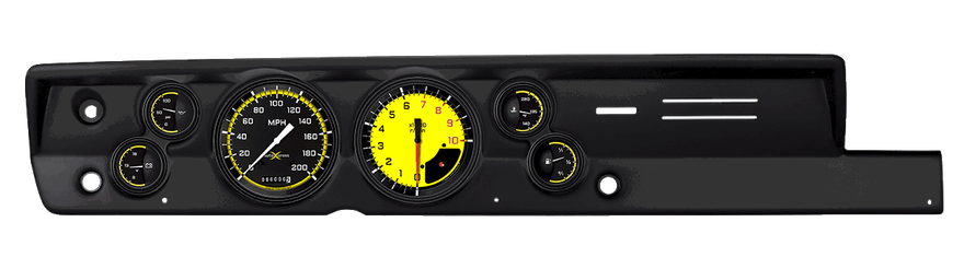 Classic Instruments CDPB67AXY51BL, AutoCross Yellow Series Short Sweep for Plymouth Barracuda
