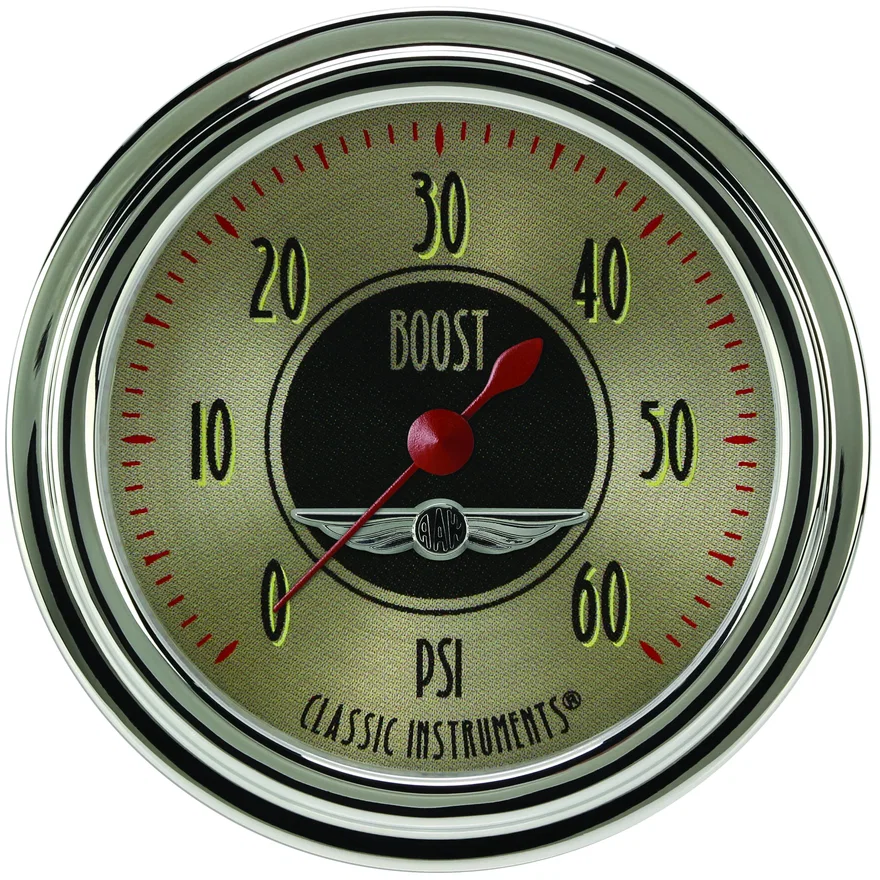 Classic Instruments AN343SLC, All American Nickel 2-5/8" Boost Gauge (60 PSI)