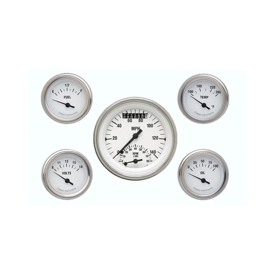 Classic Instruments WH35SLF, White Hot Five Gauge Set