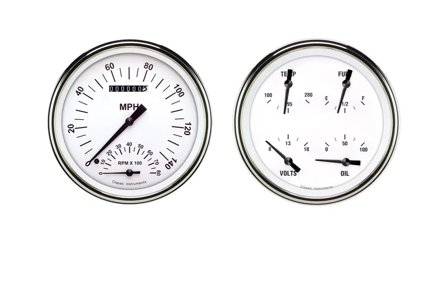 Classic Instruments WH62SLF, White Hot Two Gauge Set