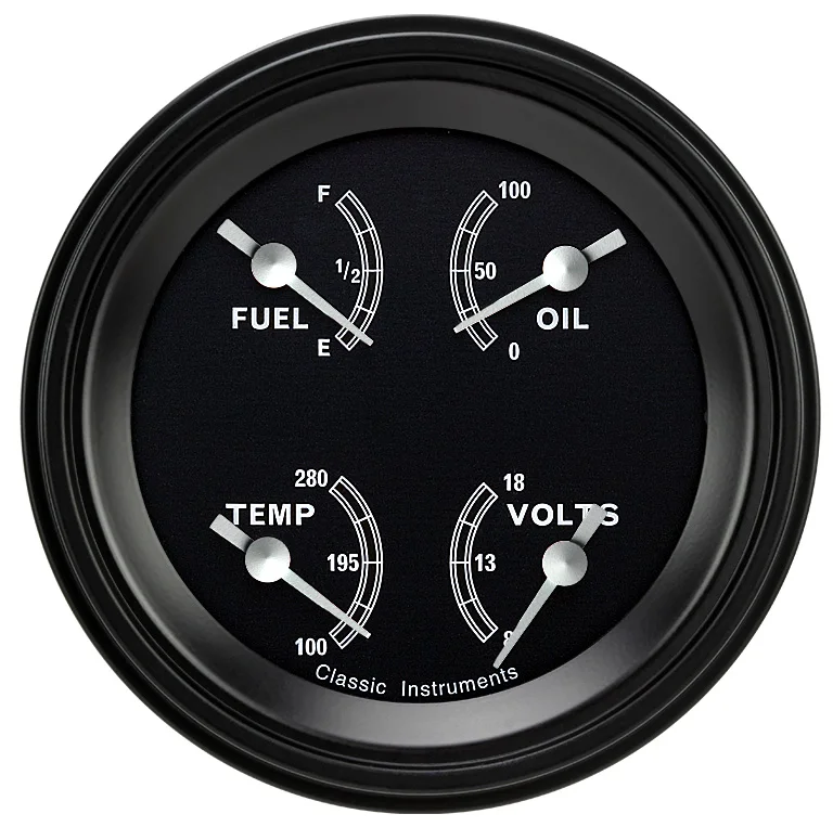 Classic Instruments TR76BLF, Traditional 3" Quad Gauge (240-33 Ohm)