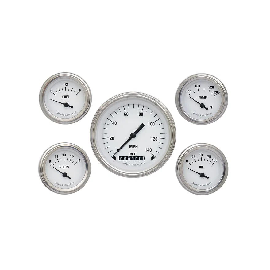 Classic Instruments WH00SLC, White Hot Series Five Gauge - GM